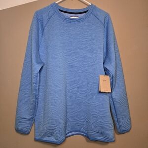 Nike Men's Sweatshirt Golf Tour Dri Fit Crew Neck Blue Pocket FD5835-435 Size XL
